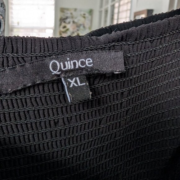 🖤 Quince Chiffon Smocked Mini Dress Black - XL - Picture 7 of 10